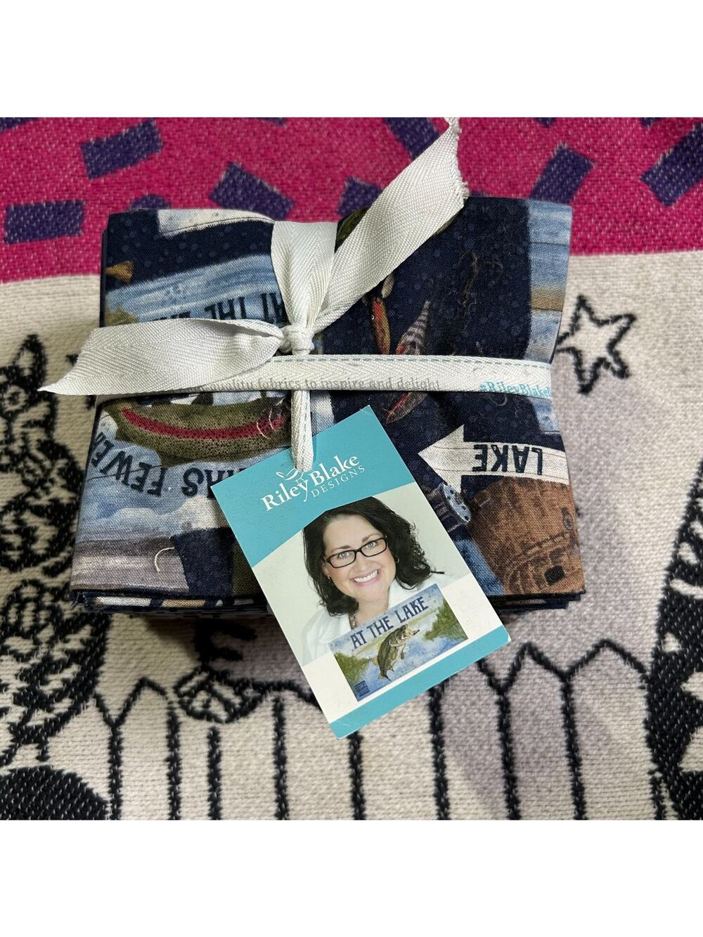 Fat Quarters Bundle of 15 Riley Blake At The Lake Cotton Fishing Print